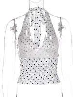 Polka Dot Halter Neck Cami