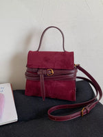 Suede Buckle Decor Crossbody Bag