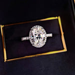 2 Carat Moissanite 925 Sterling Silver Oval Ring