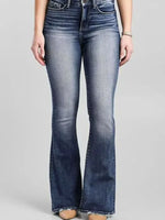 High-Rise Flare Gradient Wash Jeans - Ladyez