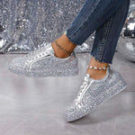 Sequin Lace Up Sneakers