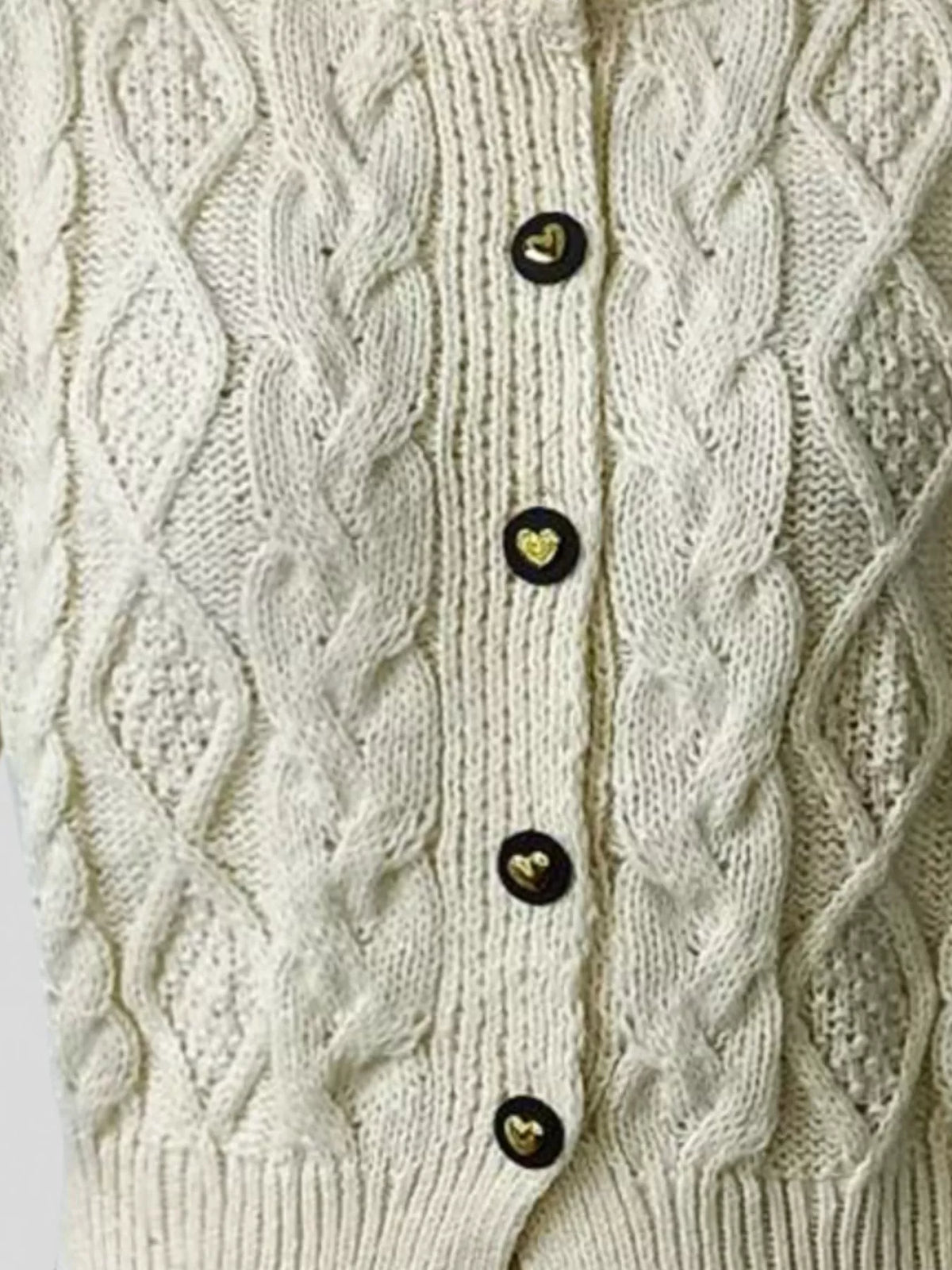 Cable Knit Button Up Cardigan