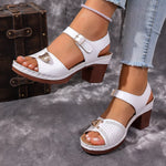 Open Toe Block Heels Sandals