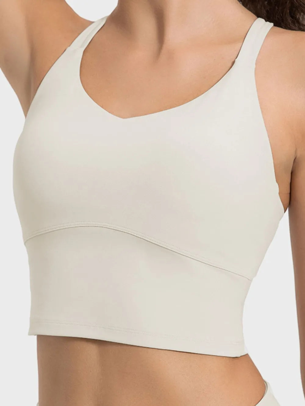 Millennia Crisscross Round Neck Active Tank - Ladyez