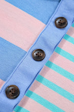 Stripe Exposed Seam Mixed Patchwork Loose Short Set