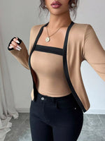 Contrast Trim Cardigan & Tank Top Set