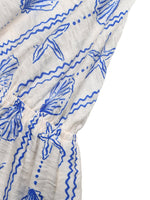 Seashell Print V-Neck Sleeveless Romper
