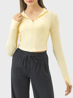 Millennia Zip Up Hooded Long Sleeve Active Outerwear - Ladyez