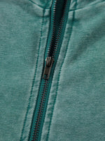 Half Zip Kangaroo Pocket Mineral Wash Baggy Hoodie