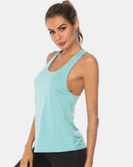 Full Size Scoop Neck Wide Strap Active Tank - Ladyez