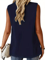 Full Size One Button Lapel Collar Vest Coat Plus Size
