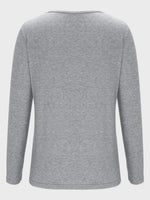 Crisscross V-Neck Long Sleeve T-Shirt