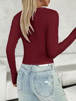 Devine V-Neck Long Sleeve T-Shirt - Ladyez