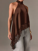 Halter Neck Lace Trim Cami