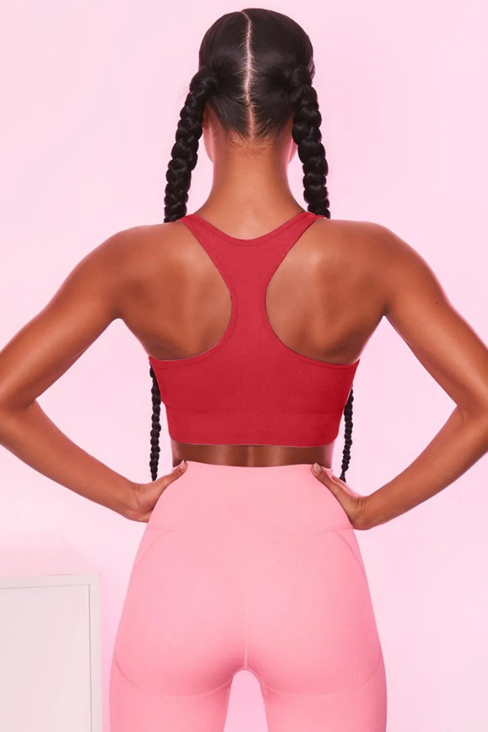 Scoop Neck Wide Strap Active Bra - Ladyez