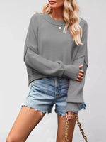 Round Neck Dropped Shoulder Sweater