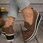 Leopard Print Platform Loafers