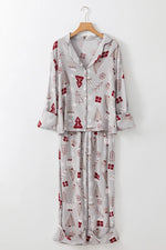 Printed Long Sleeve Top and Pants Lounge Set - Ladyez