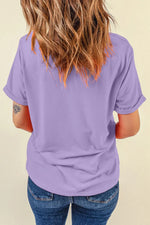 Bow Graphic Round Neck Short Sleeve T-Shirt