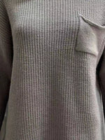 Pocket Detail Dropped Shoulder Sweater