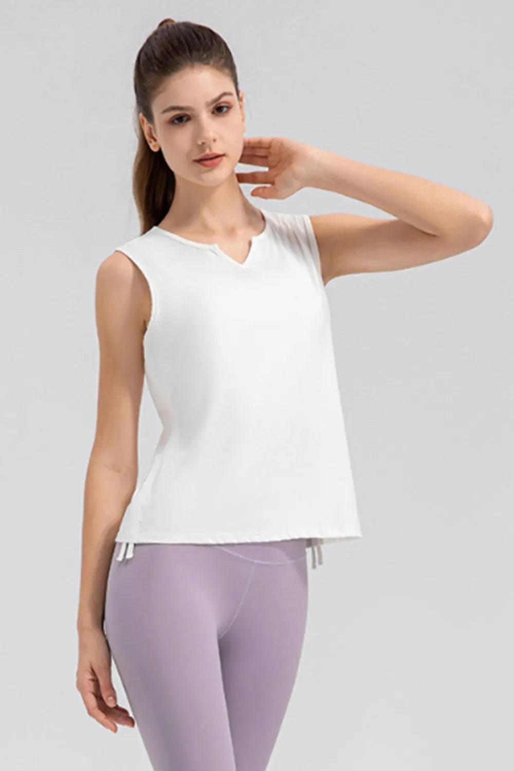 Notched Wide Strap Active Tank - Ladyez