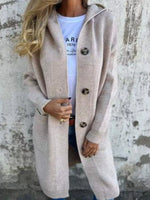 Full Size Button-Down Hooded Cardigan Plus Size