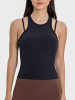 Millennia Cutout Round Neck Racerback Active Tank - Ladyez