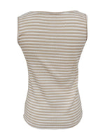 Striped Button Front Knit Tank Top