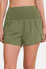 Zenana High-Waisted Zippered Back Pocket Active Shorts - Ladyez