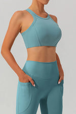 Round Neck Racerback Active Tank - Ladyez