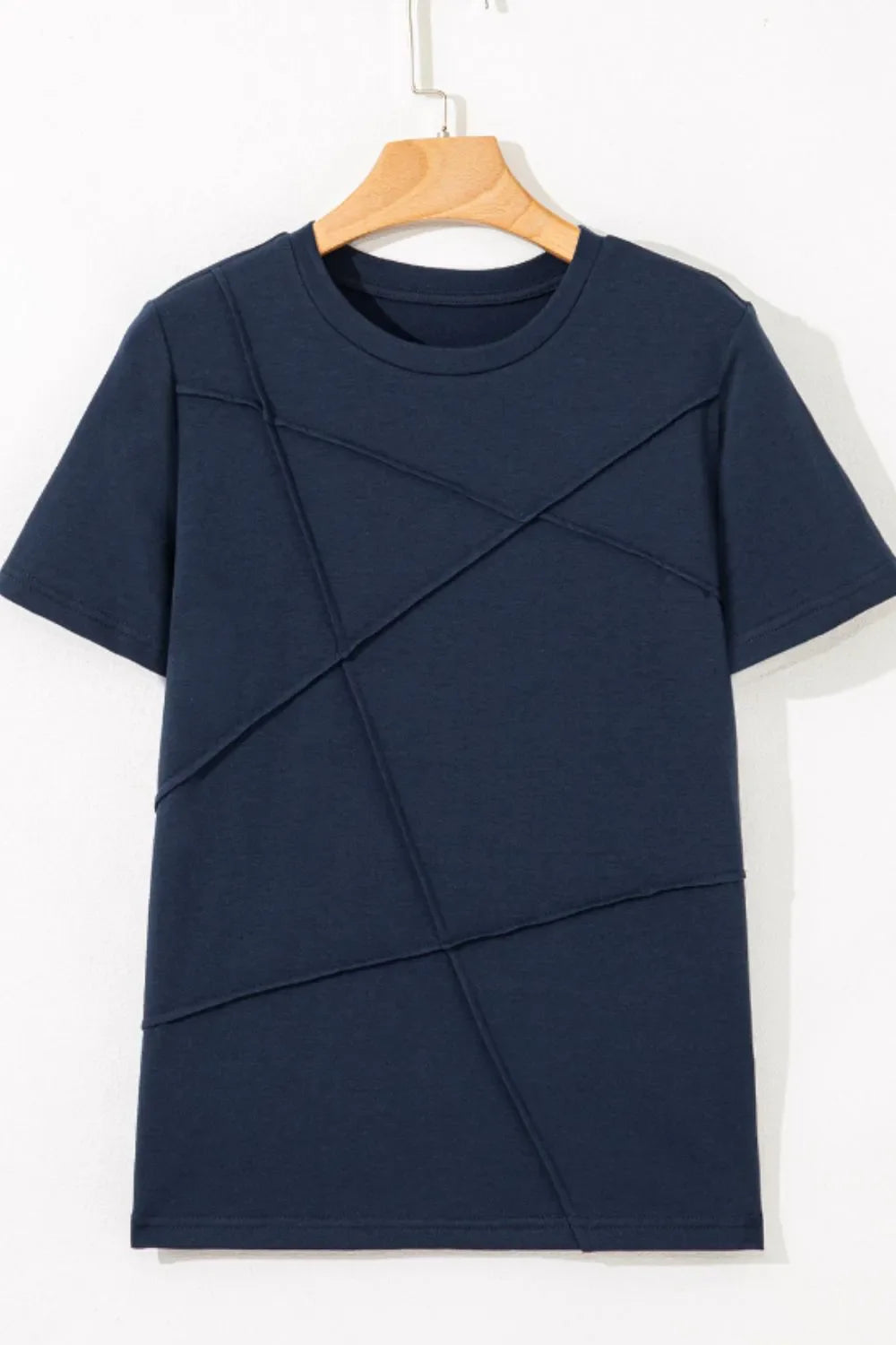Solid Color Round Neck T Shirt
