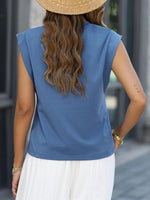 Florira Round Neck Cap Sleeve T-Shirt - Ladyez