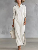 Side Stripe Detail Slit Maxi Dress