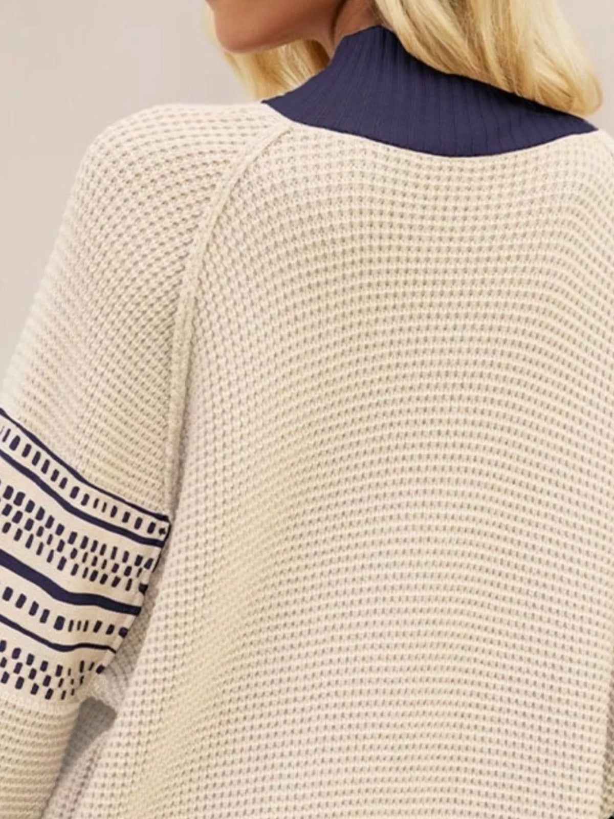 Waffle Knit Mock Neck Sweater