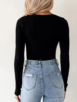 Ribbed Long Sleeve Fitted Bodysuit