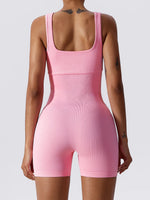 Basic Bae Ribbed Sleeveless Active Romper - Ladyez