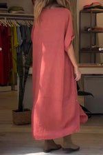 Full Size Relaxed Fit Short Sleeves Dress Plus Size