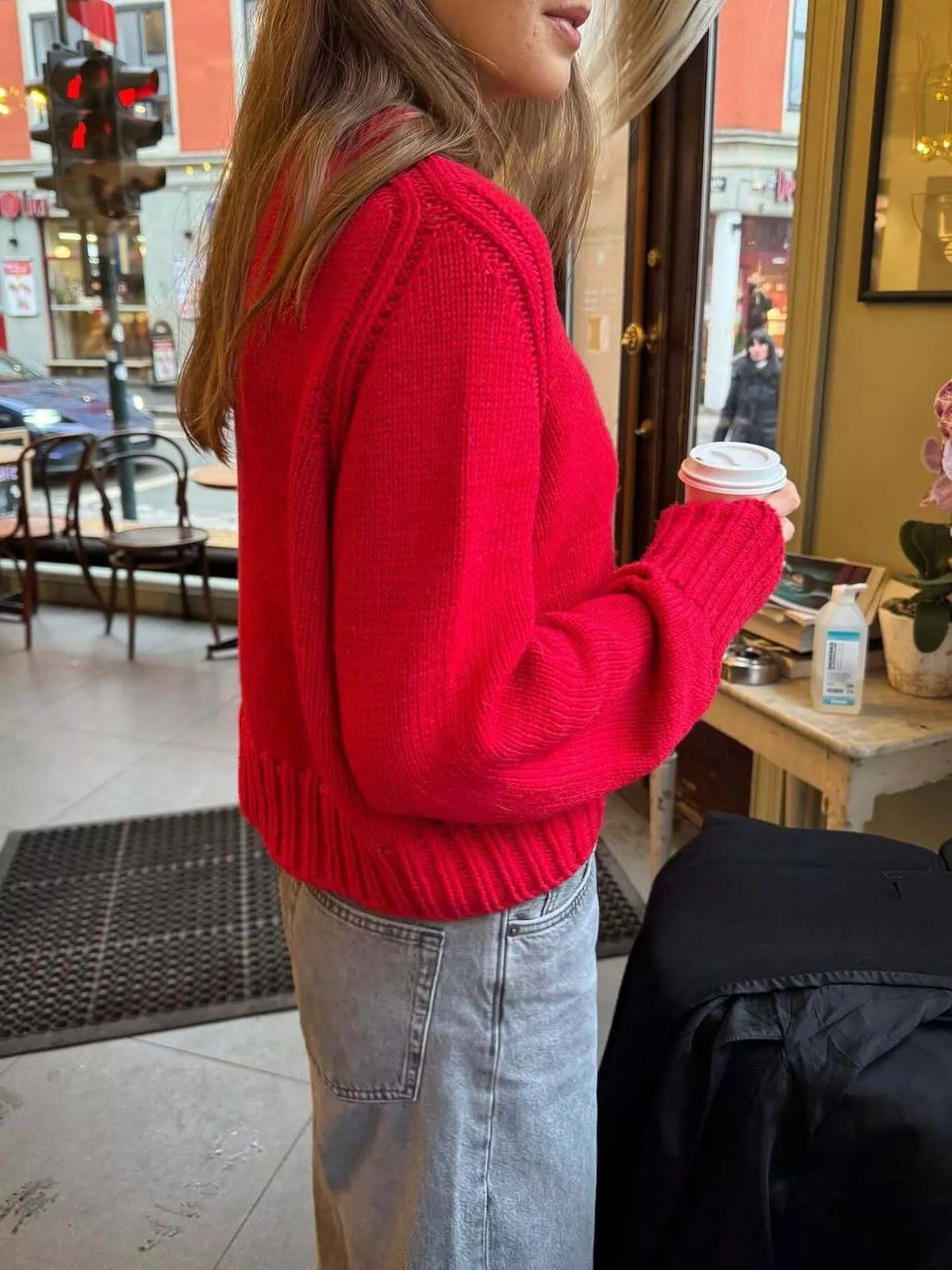 Ribbed Round Neck Sweater