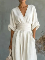 Full Size Half Sleeve Wide-Leg Jumpsuit Plus Size