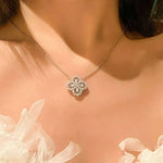 Moissanite 925 Sterling Silver Clover Pendant Necklace