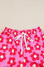Pocketed Flower Half Sleeve Top and Shorts Lounge Set - Ladyez