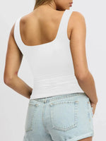 Square Neck Wide Strap Tank - Ladyez