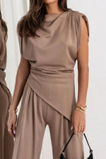 Round Neck Top and Pants Set