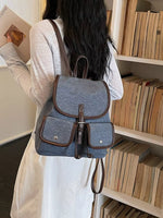 Casual Denim Flap Backpack Bag