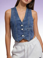 Button-Down Denim Vest