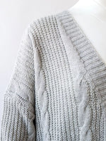 Full Size Chunky Knit Open Front Cardigan Plus Size