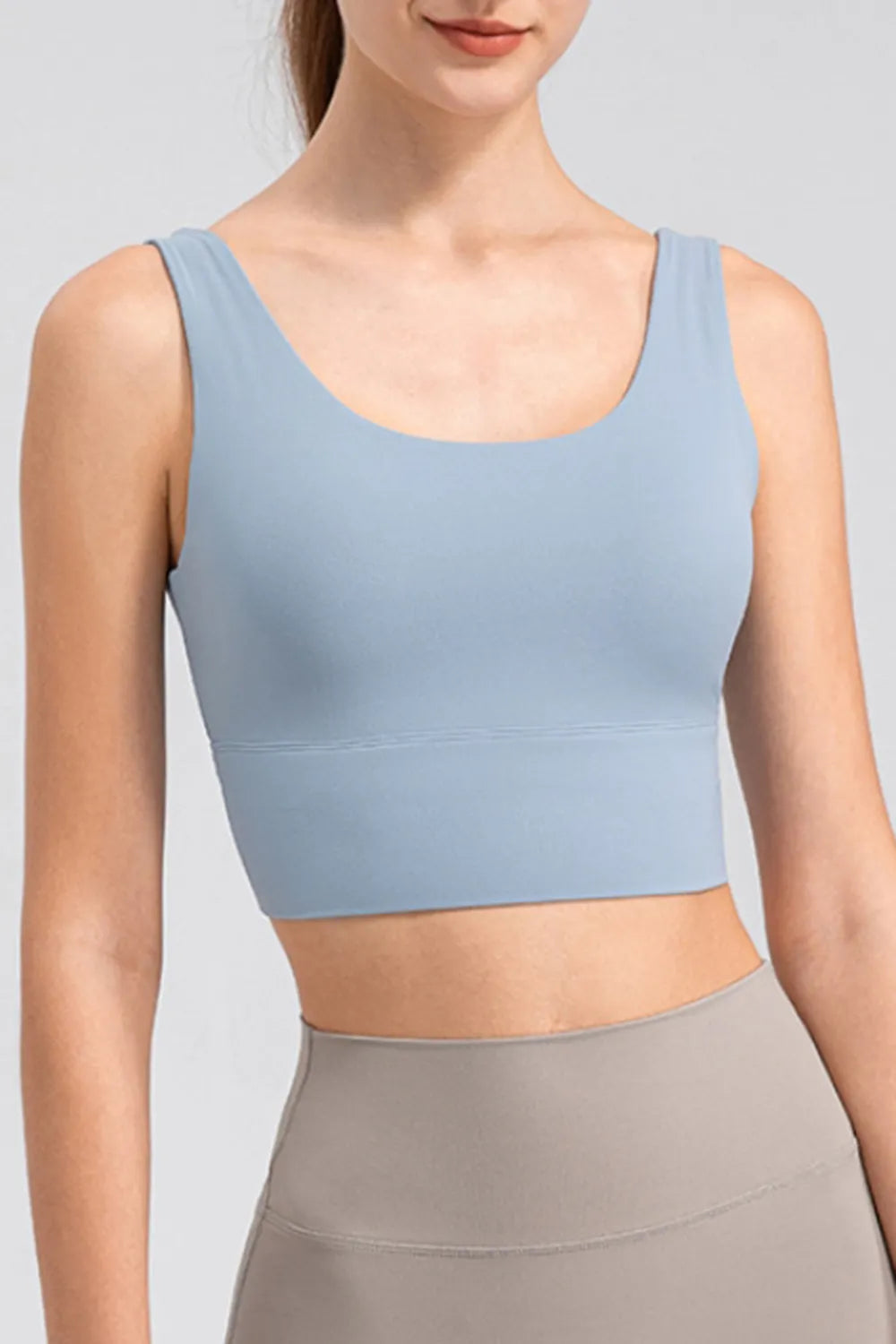 Scoop Neck Wide Strap Active Tank - Ladyez