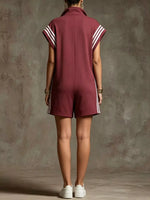 Striped Zip Front Romper