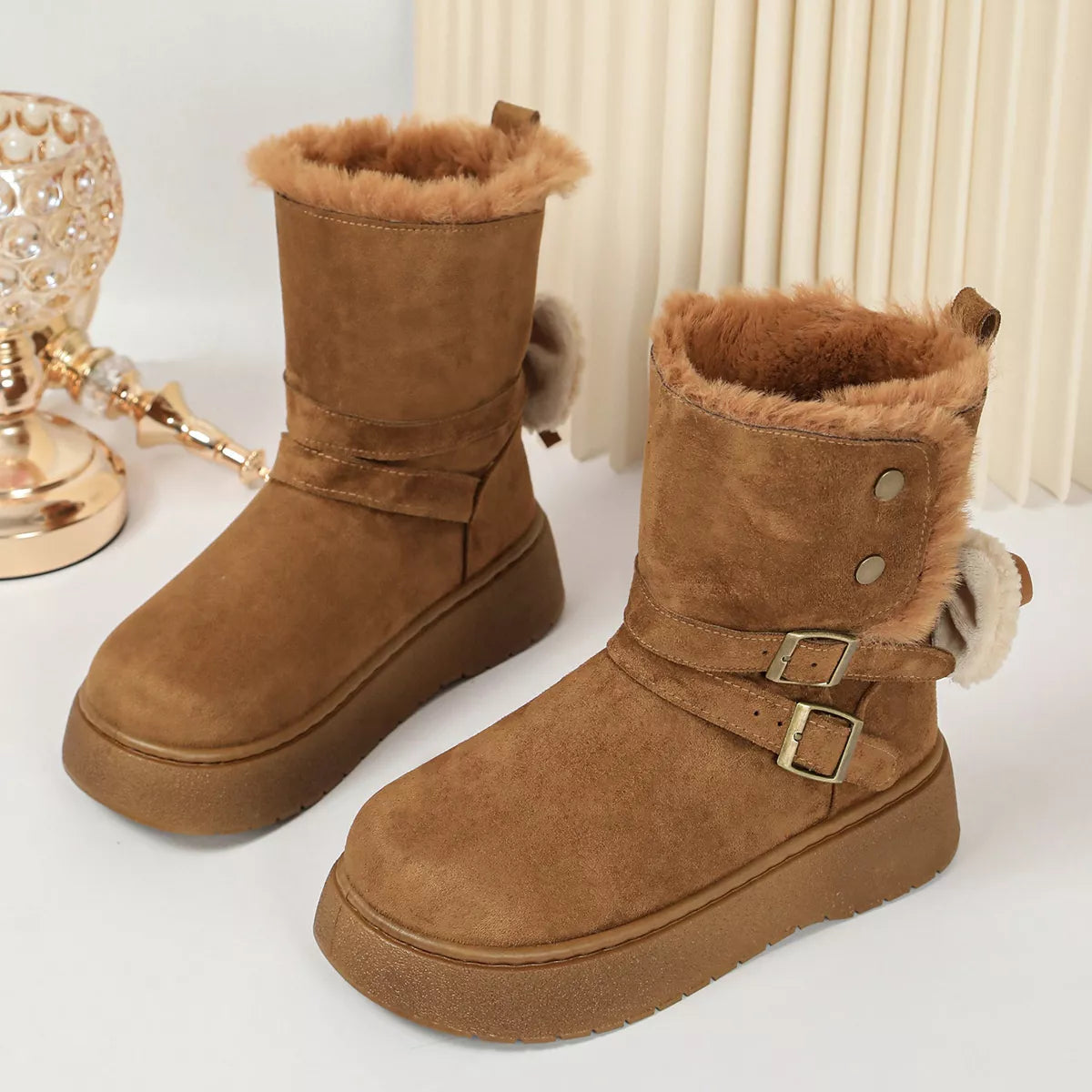Round Toe Platform Boots