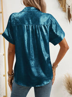 Button Up Short Sleeve Shirt - Ladyez